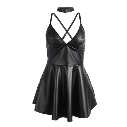 SUBBLIME - 955373 ABITO CON SPALLINE IN PELLE NERA S/M - immagine 5
