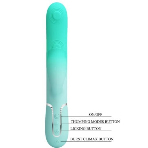PRETTY LOVE - VIBRATORE MULTIFUNZIONE CONIGLIO GIGI VERDE ACQUA - immagine 8