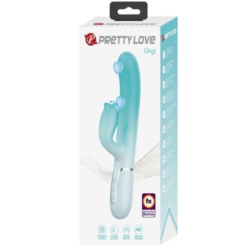 PRETTY LOVE - VIBRATORE MULTIFUNZIONE CONIGLIO GIGI VERDE ACQUA - immagine 11