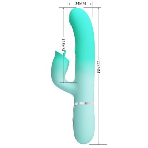 PRETTY LOVE - VIBRATORE MULTIFUNZIONE CONIGLIO GIGI VERDE ACQUA - immagine 10