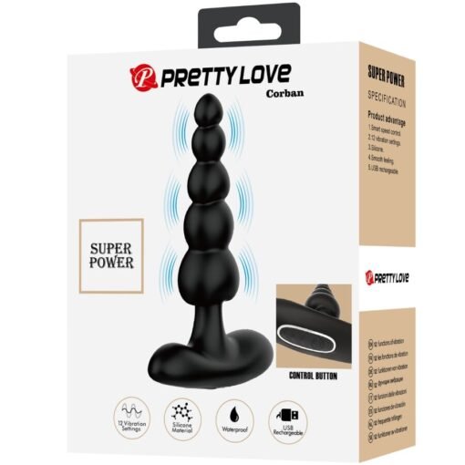 PRETTY LOVE - CORBAN VIBRATORE ANALE 10 VIBRAZIONI NERO - immagine 10