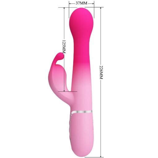 PRETTY LOVE - DEJON 3 IN 1 MULTIFUNZIONE VIBRATORE CONIGLIO ROSA - immagine 8