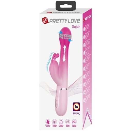 PRETTY LOVE - DEJON 3 IN 1 MULTIFUNZIONE VIBRATORE CONIGLIO ROSA - immagine 11
