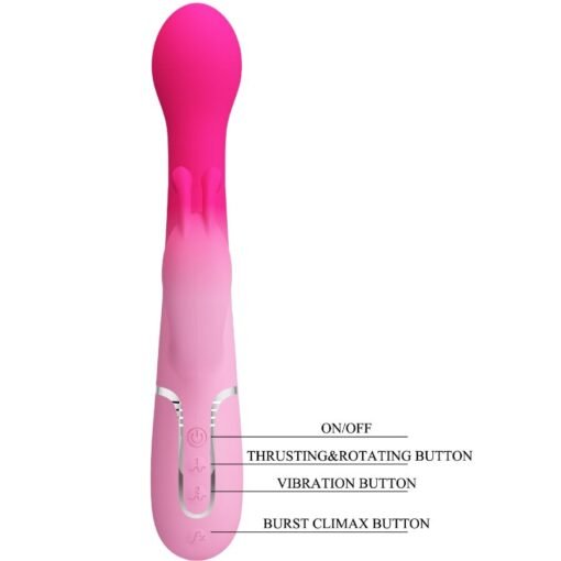 PRETTY LOVE - DEJON 3 IN 1 MULTIFUNZIONE VIBRATORE CONIGLIO ROSA - immagine 9