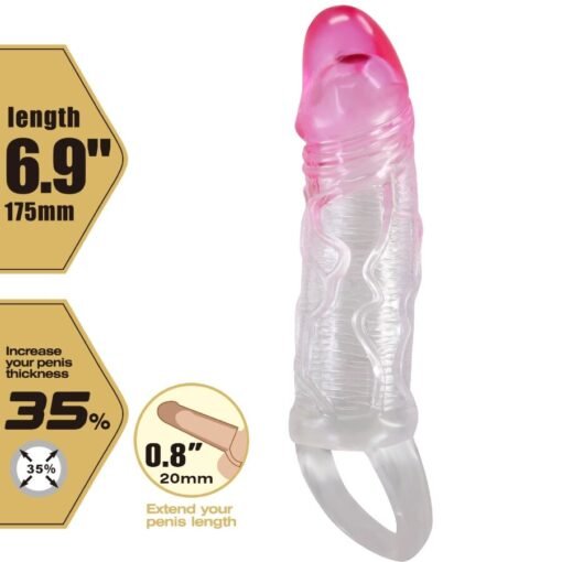 PRETTY LOVE - ODES REALISTICO 2 CM GUAINA DI ALLARGAMENTO PER PENE ROSA - immagine 5