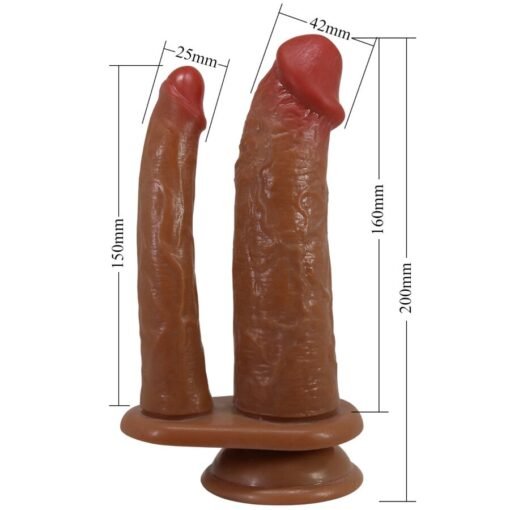 PRETTY LOVE - HULBERT DOPPIO DILDO REALISTICO CON VIBRAZIONE MULATO - immagine 7