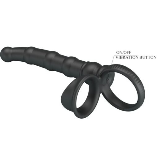 PRETTY LOVE - TATUM ANELLO PER PENE VIBRANTE CON TAPPO 10 VIBRAZIONI NERO - immagine 7