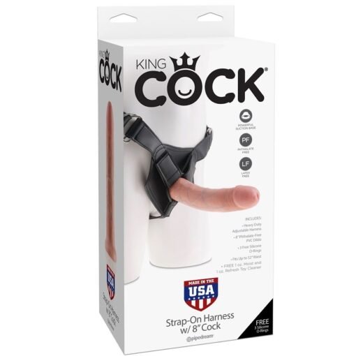 KING COCK - IMBRACATURA PER CAZZO KING CON PENE NATURALE REALISTICO 20,3 CM - immagine 4