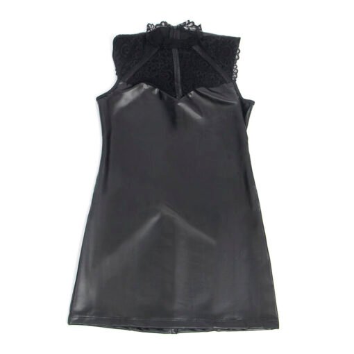 SUBBLIME - 957544 ABITO IN PELLE CON COLLO IN PIZZO NERO S/M - immagine 4