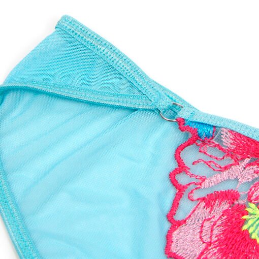 SUBBLIME - 957643 SET REGGISENO E CINTURA RICAMO FIORI ROSA S/M - immagine 7