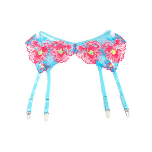 SUBBLIME - 957643 SET REGGISENO E CINTURA RICAMO FIORI ROSA S/M - immagine 8