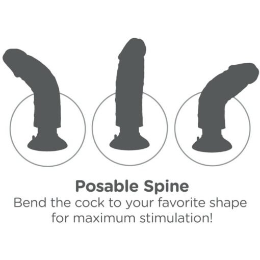 KING COCK - DILDO VIBRATORE 15.24 CM NATURALE - immagine 6