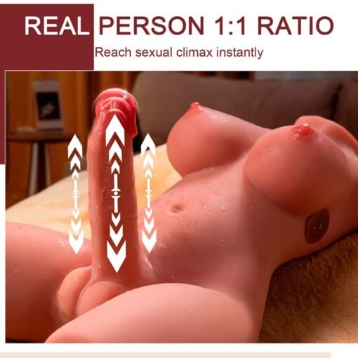 XISE - MIAH LADY BOY TORSO FEMMINILE CON DILDO CON VIBRAZIONE E SPINTA 55 CM - immagine 5