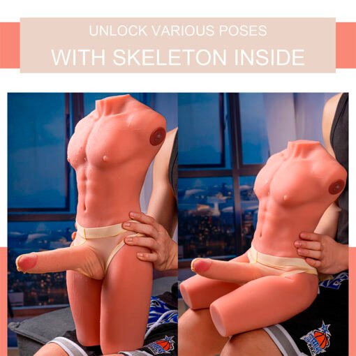 XISE - JASON MEZZO CORPO TORSO MASCHILE REALISTICO CON SPINTA E VIBRAZIONE 55 CM - immagine 13