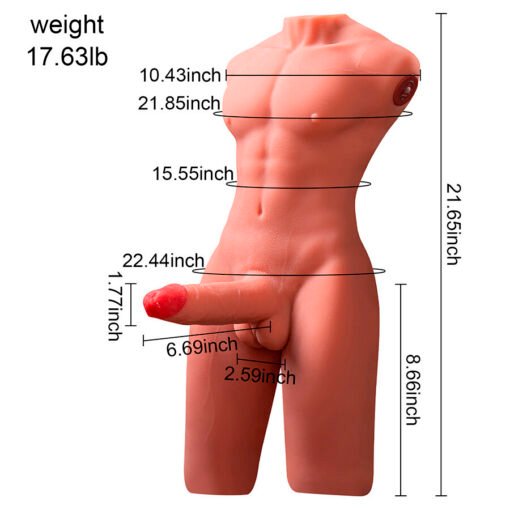 XISE - JASON MEZZO CORPO TORSO MASCHILE REALISTICO CON SPINTA E VIBRAZIONE 55 CM - immagine 9