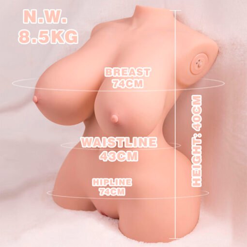 XISE - TORSO REALISTICO PICCOLO E SPINTO CON VIBRAZIONE FEMMINILE 40 CM - immagine 11