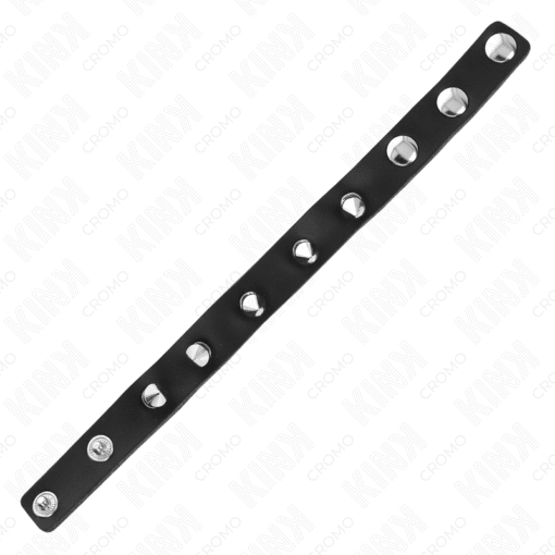 KINK - ANELLO PER PENE IN PELLE CON CHIUSURA A PRESSIONE FODERA ROSSA 21 X 1,5 CM - immagine 5