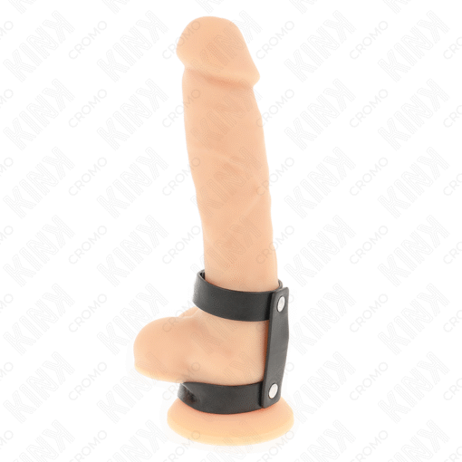KINK - ANELLO PER PENE REGOLABILE IN PELLE DOPPIA - immagine 2