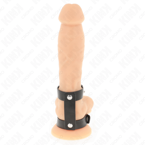 KINK - ANELLO PER PENE REGOLABILE IN PELLE DOPPIA - immagine 4