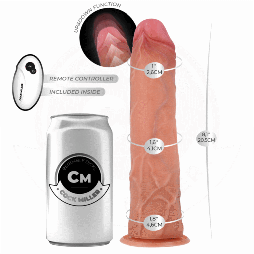 COCK MILLER - DILDO IPERREALISTICO CON VENTOSA E SPINTA CON TELECOMANDO 20,5 CM - immagine 4