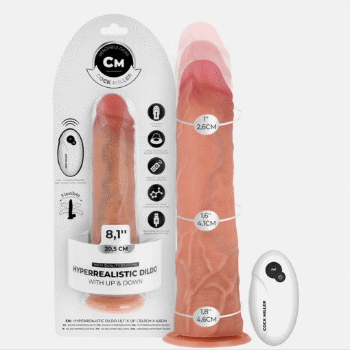 COCK MILLER - DILDO IPERREALISTICO CON VENTOSA E SPINTA CON TELECOMANDO 20,5 CM