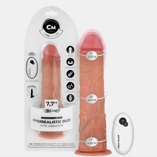 COCK MILLER - DILDO REALISTICO CON VENTOSA E VIBRAZIONE TELECOMANDO 19,5 CM