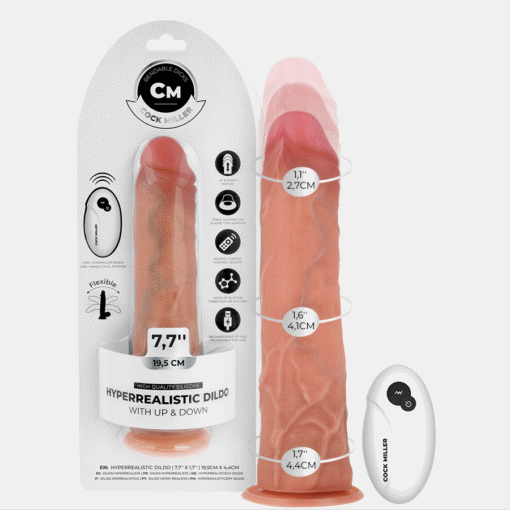 COCK MILLER - DILDO IPERREALISTICO CON VENTOSA E SPINTA CON TELECOMANDO 19,5 CM