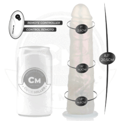 Alternative view of COCK MILLER - DILDO CON VENTOSA, LUCI E VIBRAZIONE CON TELECOMANDO BIANCO 20,5 CM