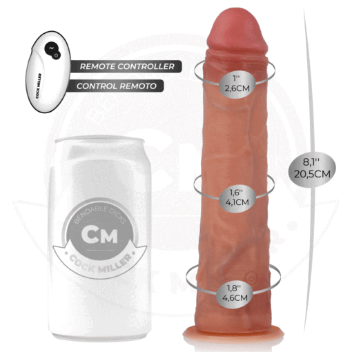 COCK MILLER - DILDO IPERREALISTICO CON VENTOSA E SPINTA CON TELECOMANDO 20,5 CM - immagine 2