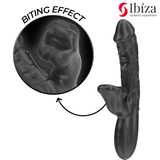 IBIZA - VIBRATORE E STIMOLATORE CLITORIDEO CON EFFETTO MORSO E ROTAZIONE - immagine 4