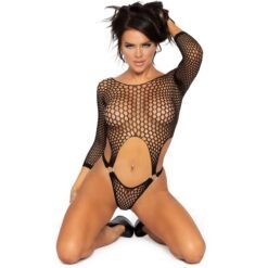Alternative view of LEG AVENUE - BODY TOP CON PERIZOMA SUL RETRO TAGLIA UNICA - NERO
