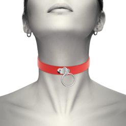 Alternative view of COQUETTE CHIC DESIRE - COLLANA IN PELLE VEGANA ROSSA ACCESSORIO FETISH DONNA