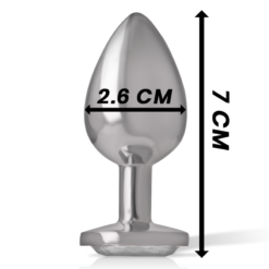 INTENSE - PLUG ANALE IN METALLO ALLUMINIO CON CRISTALLO ARGENTO MISURA S - immagine 6
