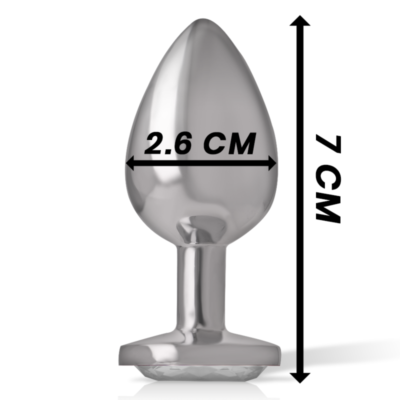 INTENSE - PLUG ANALE IN METALLO ALLUMINIO CON CRISTALLO ARGENTO MISURA S - immagine 6