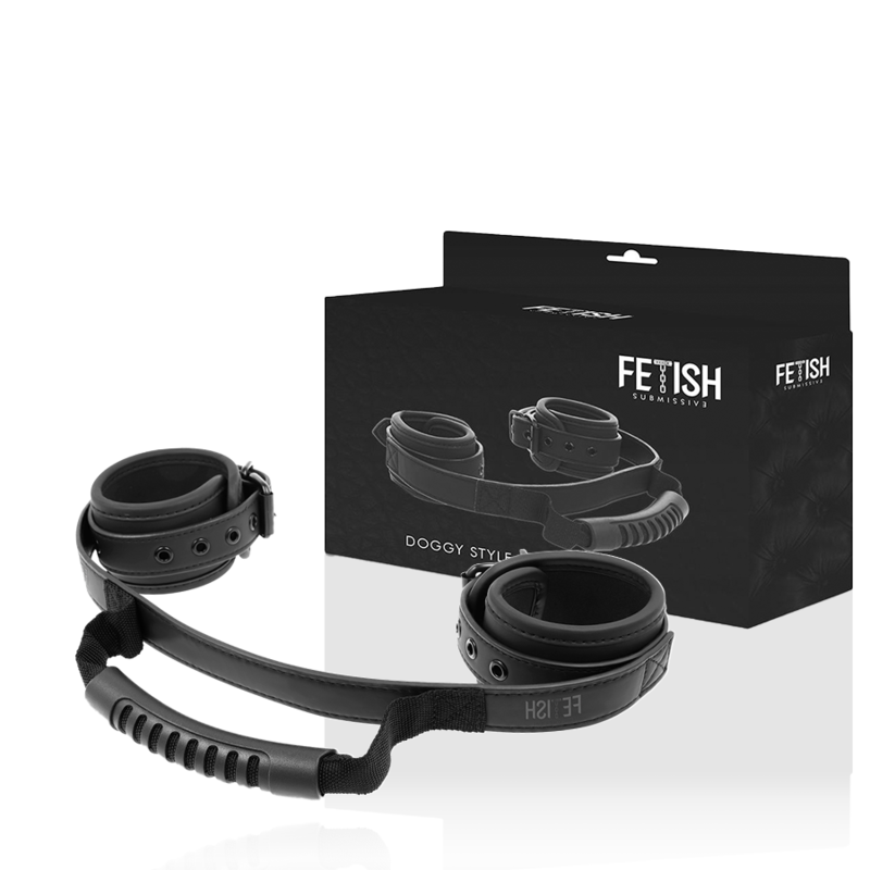 FETISH SUBMISSIVE - MANETTE CON FODERA IN NOPRENE E MANIGLIA - immagine 2