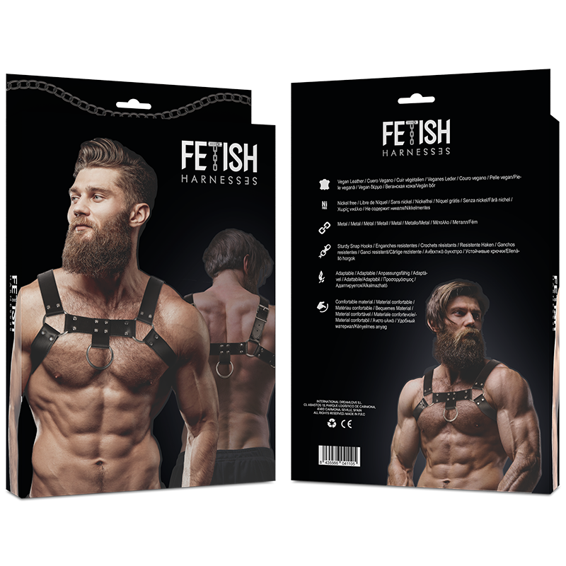 FETISH SUBMISSIVE ATTITUDE - IMBRACATURA PER IL PETTO IN ECOPELLE DA UOMO - immagine 2