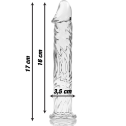 NEBULA SERIES BY IBIZA - MODELLO 12 DILDO IN VETRO BOROSILICATO TRASPARENTE 17 CM -O- 3.5 CM - immagine 3