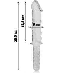 NEBULA SERIES BY IBIZA - MODELLO 24 DILDO IN VETRO BOROSILICATO TRASPARENTE 28.5 CM -O- 5 CM - immagine 3