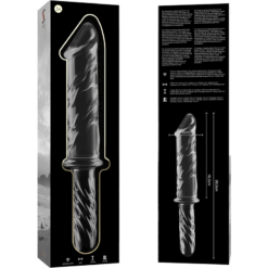 NEBULA SERIES BY IBIZA - MODELLO 24 DILDO IN VETRO BOROSILICATO TRASPARENTE 28.5 CM -O- 5 CM - immagine 6