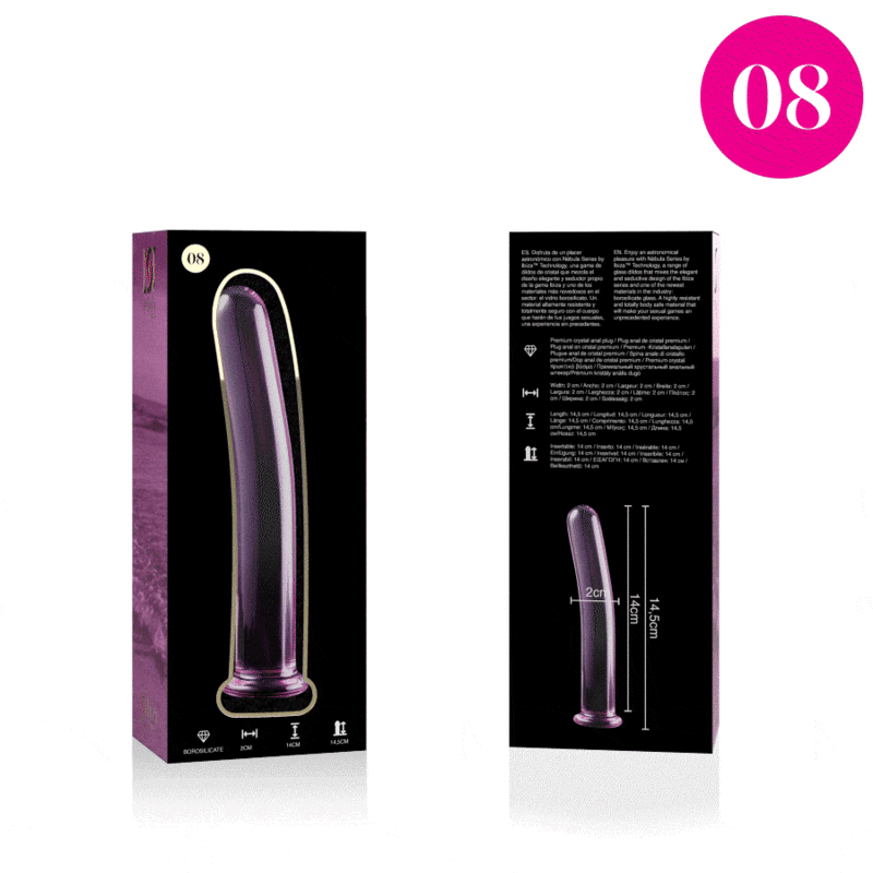 NEBULA SERIES BY IBIZA - MODELLO 8 DILDO IN VETRO BOROSILICATO ROSA 14.5 CM -O- 2 CM - immagine 4