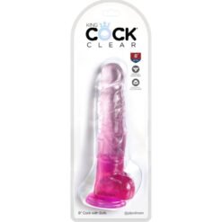 Alternative view of KING COCK - CLEAR PENE REALISTICO CON SFERE 16.5 CM ROSA