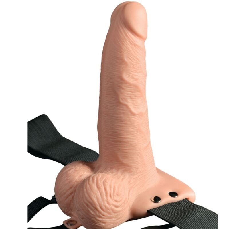 FETISH FANTASY SERIES - IMBRAGATURA REGOLABILE TELECOMANDO PENE REALISTICO CON TESTICOLI RICARICABILI E VIBRATORE 15 CM - immagine 2