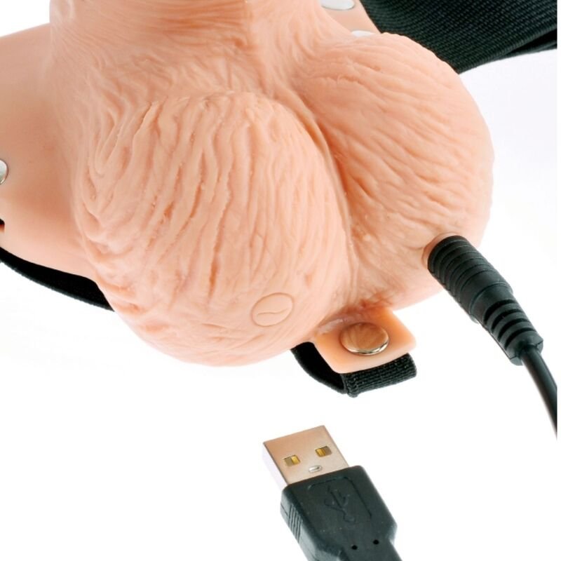 FETISH FANTASY SERIES - IMBRAGATURA REGOLABILE TELECOMANDO PENE REALISTICO CON TESTICOLI RICARICABILI E VIBRATORE 15 CM - immagine 7
