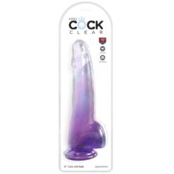Alternative view of KING COCK - CLEAR DILDO CON TESTICOLI 19 CM VIOLA