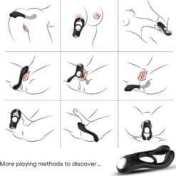 Alternative view of ARMONY - ANELLO VIBRATORE DOPPIO VEYRON GIOCATTOLO PER COPPIA NERO