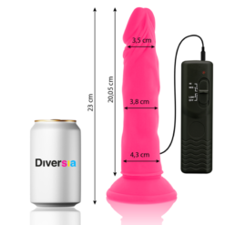 Alternative view of DIVERSIA - DILDO FLESSIBILE CON VIBRAZIONE ROSA 23 CM -O- 4.3 CM