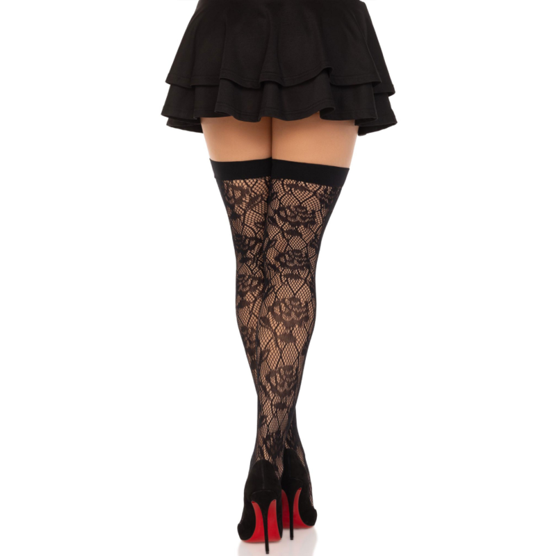 LEG AVENUE - ROSE SELVATICHE NET STOCK NERO - immagine 2