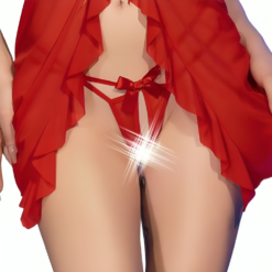 Alternative view of CHILIROSE - CR 4696 BABYDOLL E PERIZOMA ROSSO S/M