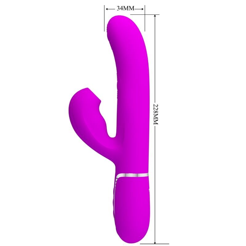PRETTY LOVE - VIBRATORE MULTIFUNZIONE PERLITA 3 IN 1 G-SPOT VIOLA - immagine 7