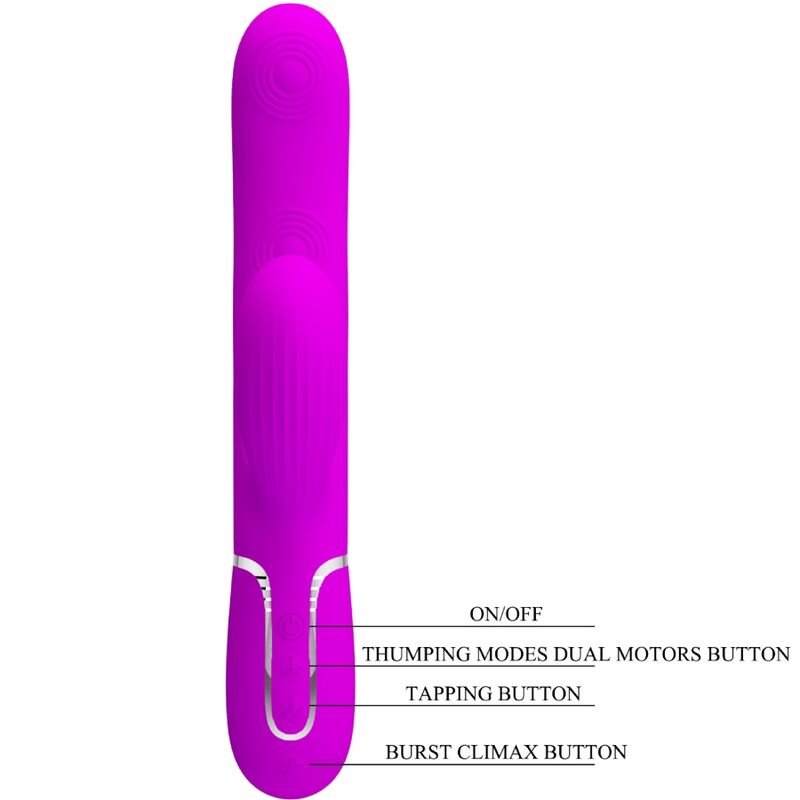 PRETTY LOVE - VIBRATORE MULTIFUNZIONE PERLITA 3 IN 1 G-SPOT VIOLA - immagine 8